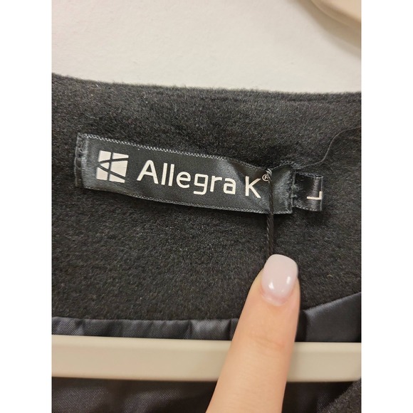Allegra K Womens Cape Coat Black‎ Size L Ladies Outerwear Fashion Apparel - Picture 2 of 13
